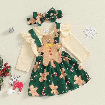 Ensemble Fille - FestiveCharm™ - Vert Noël